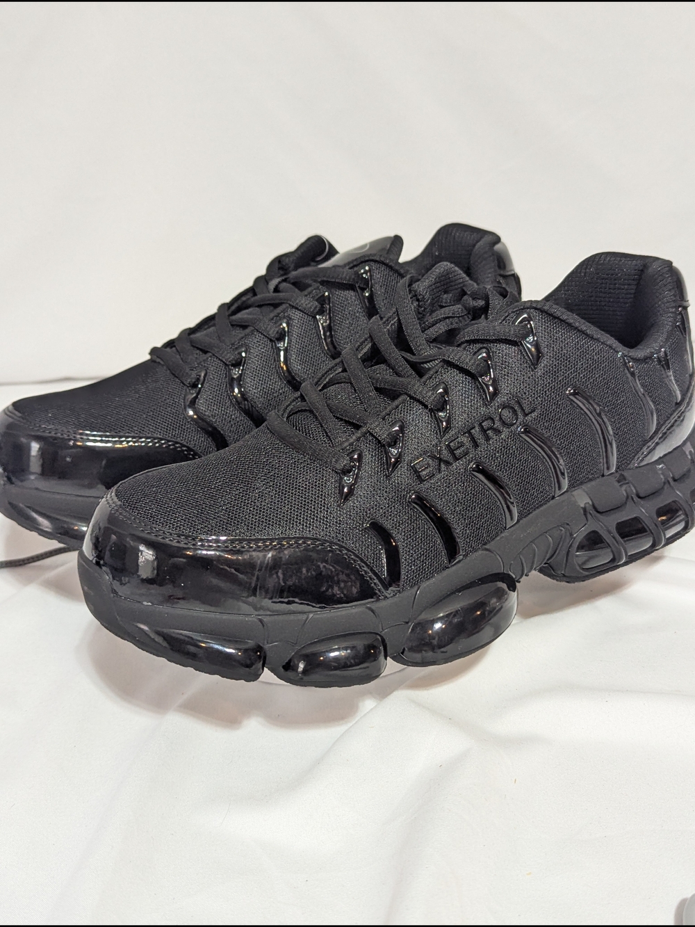 Black Unisex EXETROL Steel Toe Sneakers Size 8/8.5